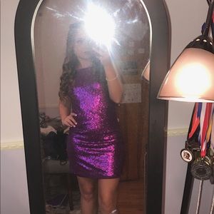 Purple Sequin Homecoming/Formal Dress